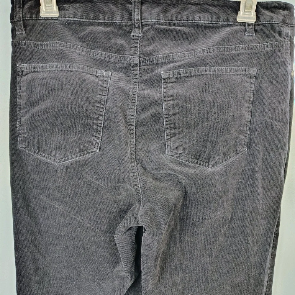 Talbots Womens SZ 12 Corduroy Straight Leg Pant Navy Blue Dark Academia Preppy